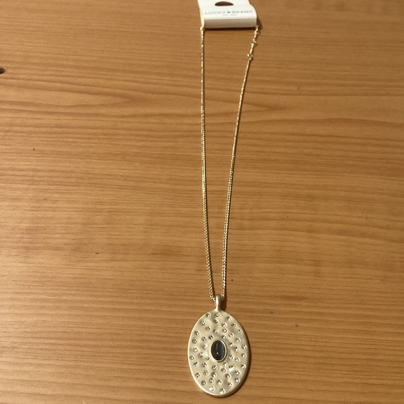 Lucky Brand Pave Set Stone Disc Pendant Necklace - Picture 3 of 10